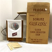 Vintage Unused Schlitz Galazy Clock