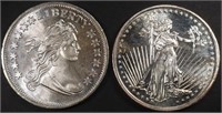 (2) 1 OZ .999 SILVER ROUNDS