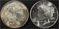 (2) 1 OZ .999 SILVER ROUNDS