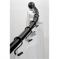 iDesign Curved Metal Shower Curtain Rod,