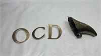 Brass letters And ornament lot