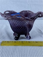 Imperial purple slag lattice dish