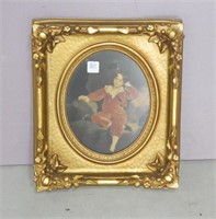 Gold Carved Frame with Print of Boy