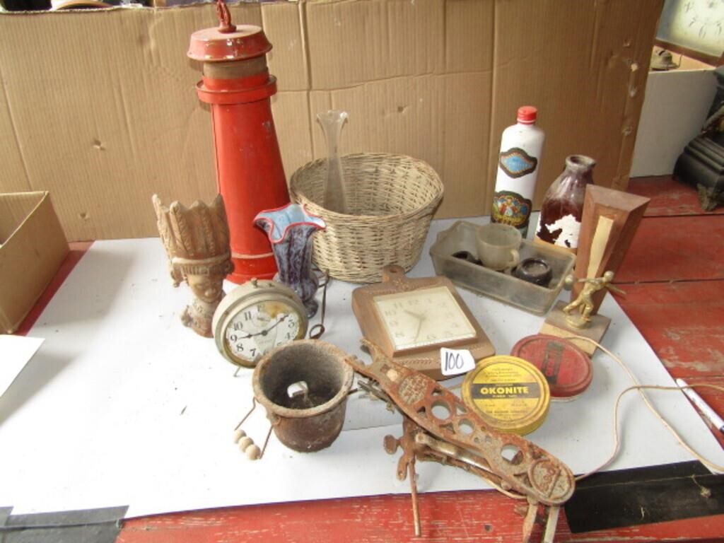 BIG LOT -LEAD POT, GLASSWARE, LIGHT, CLOCK, MORE