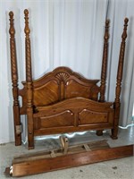 Queen-Size Colonial Style Wooden Post Bed