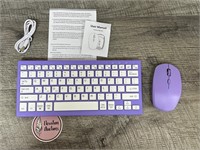 New purple wireless keyboard and mouse