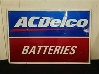 36x24-in metal AC Delco batteries sign