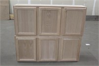 (2) 3-Door Upper Cabinets, Approx 54"x12"x24"