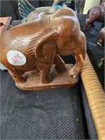 Wood Elephant Figure