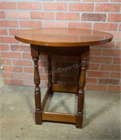 24x22 Wooden End Table W/ Glass Top