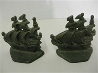Pair Of 4" Cast Metal Book Ends