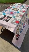 Vintage quilt 79x95 - shows wear/staining