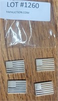 4 TINY STERLING SILVER U.S. FLAGS