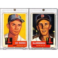 (2) 1953 Topps Baseball Red Sox Stars