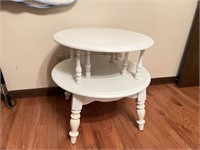 Two-Tier Round White Table