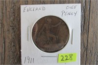 1911 England One Penny