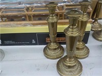 3 Brass coated candleholders