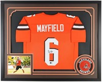 Autographed Baker Mayfield Custom Framed Jersey
