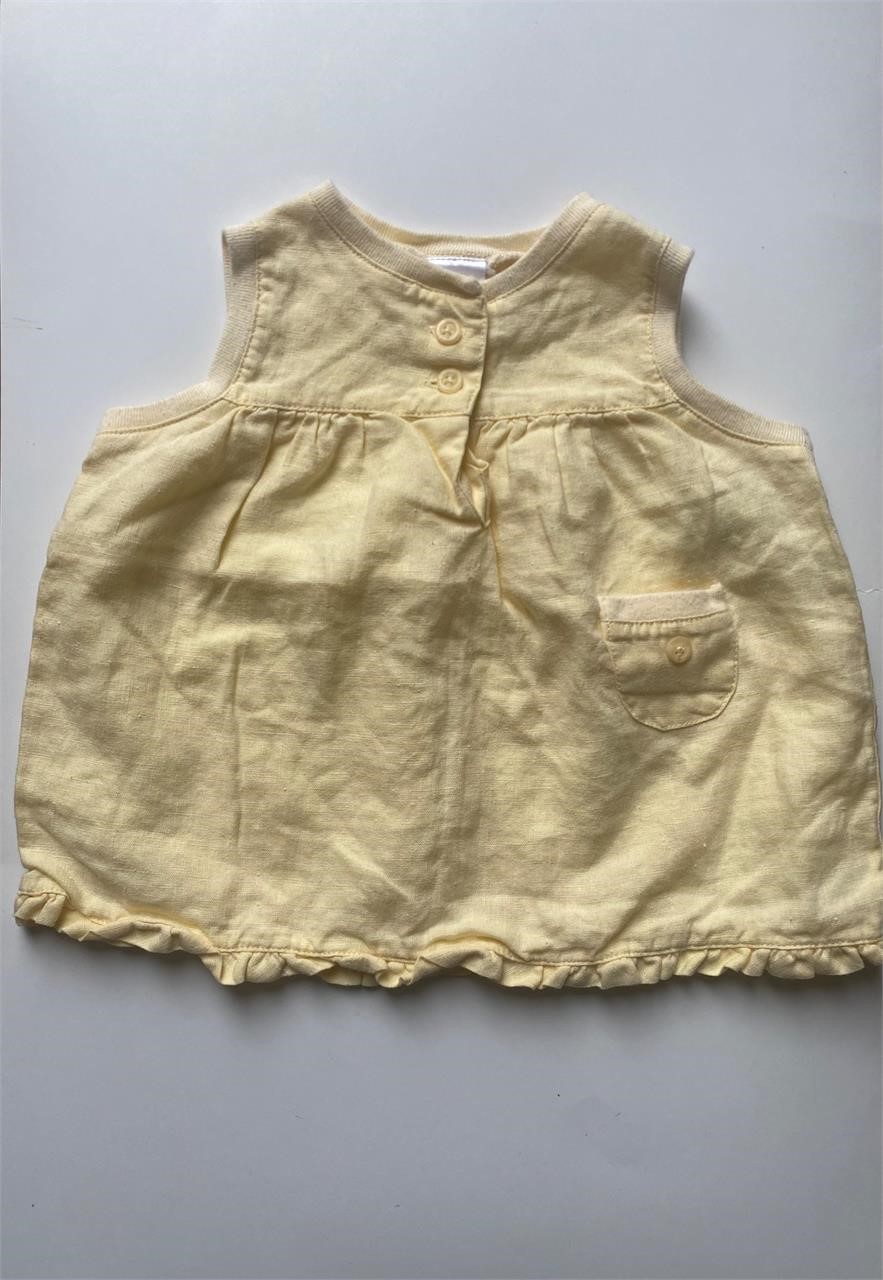 Baby Gap Yellow Linen Dress Newborn Size