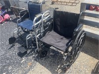 2 wheel chairs and walker