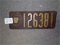 1917 Penna License Plate