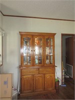 Lighted Wood & Glass China Cabinet