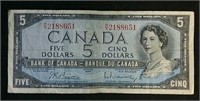 1954 Canada $5 bill - Beattie and Rasminsky