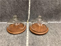 Wooden Board and Glass Dome Bundle