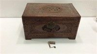 Vintage Camphor Wood Carved Asian Box K13B