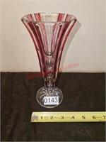 Red and Clear Glass Vase (dining room)