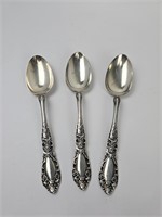 (3) 8 1/2" alvin sterling serving spoons