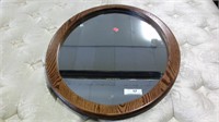 Solid Oak Frame Oval Mirror