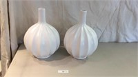Pair  White Decorator Vases 14" Tall
