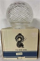 WATERFORD CRYSTAL 6” ROSE BOWL WITH BOX.
