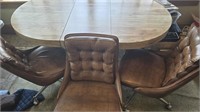 Vintage Faux Woodgrain Kitchen Table and 3 chairs