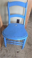 Antique Blue Wood Chair
