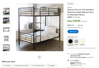 E10052  Zimtown Twin Steel Bunk Beds Frame