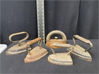 Lot of (5) Antique Cast Iron Sad Irons