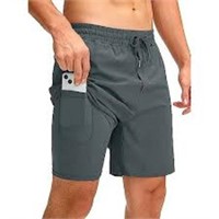 Soothfeel Mens 2 In 1 Running Shorts BLACK SIZE