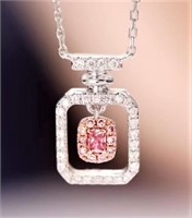 18Kt Gold Natural Pink Diamond Necklace