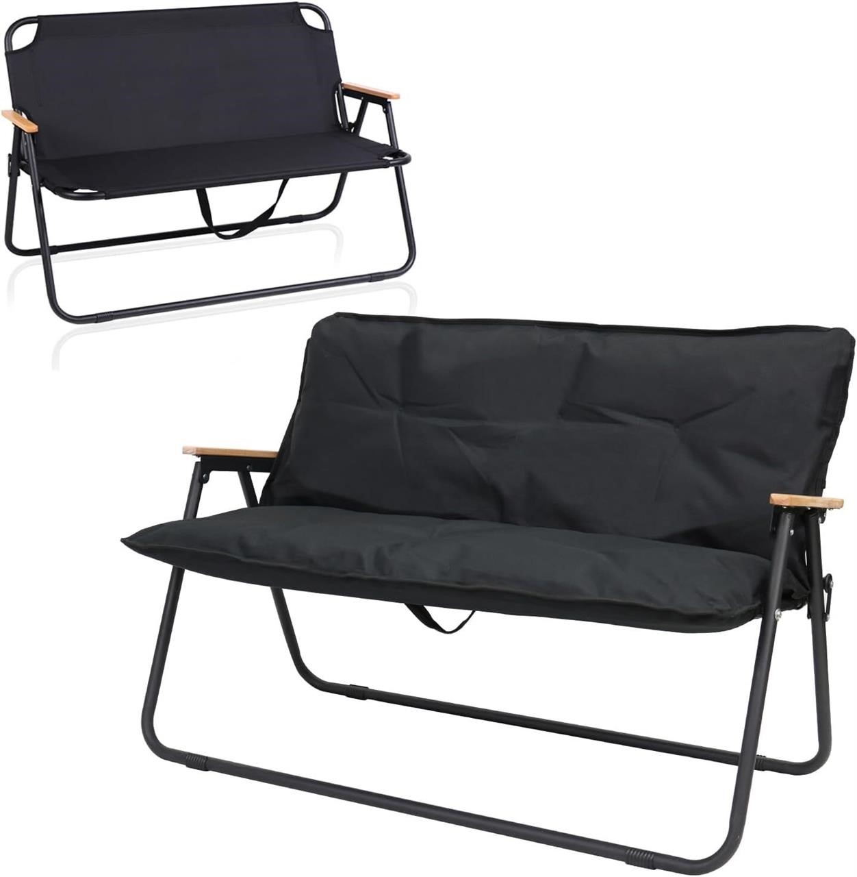 Loveseat Camping Chair  Portable Beach  Black