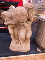 21" concrete statue of two angels