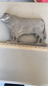 Single Silver, Cast Aluminum Weathervane Cow Top