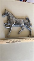 Single Silver, Cast Aluminum Weathervane Horse