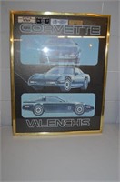 Framed Corvette Print Frank Valenchias