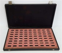 Portable Ring Display Case Snap Closure Holds 72