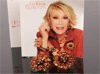 JOAN RIVERS Orange Carnation Enamel Earrings