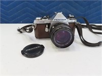 PENTAX model ME SE brwn/slv vintage Camera w/ Lens