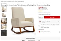 N8556  Costway Fabric Rocking Chair, Beige