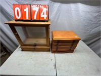 Wooden Display Case & Jewlry Box